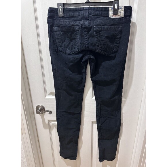 TRUE RELIGION WOMEN SKINNY BLACK CORDUROY PANT SIZE 29 (INSIDE SEEM 32/33) - Picture 3 of 11
